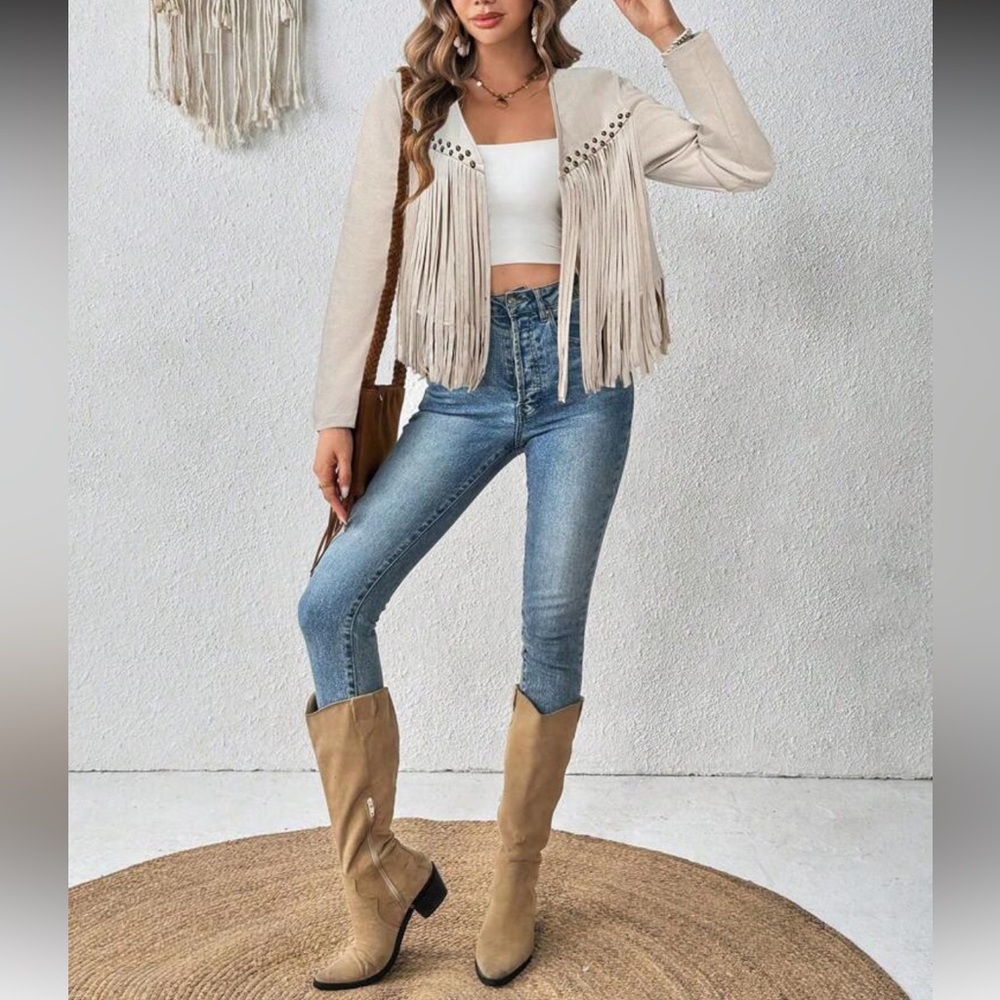 Fringed Cream Jacket - Picture 5 of 6